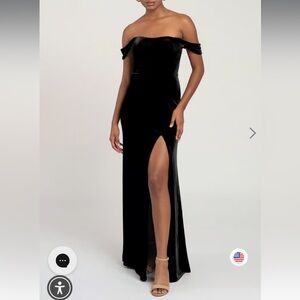 Bridesmaid formal velvet gown